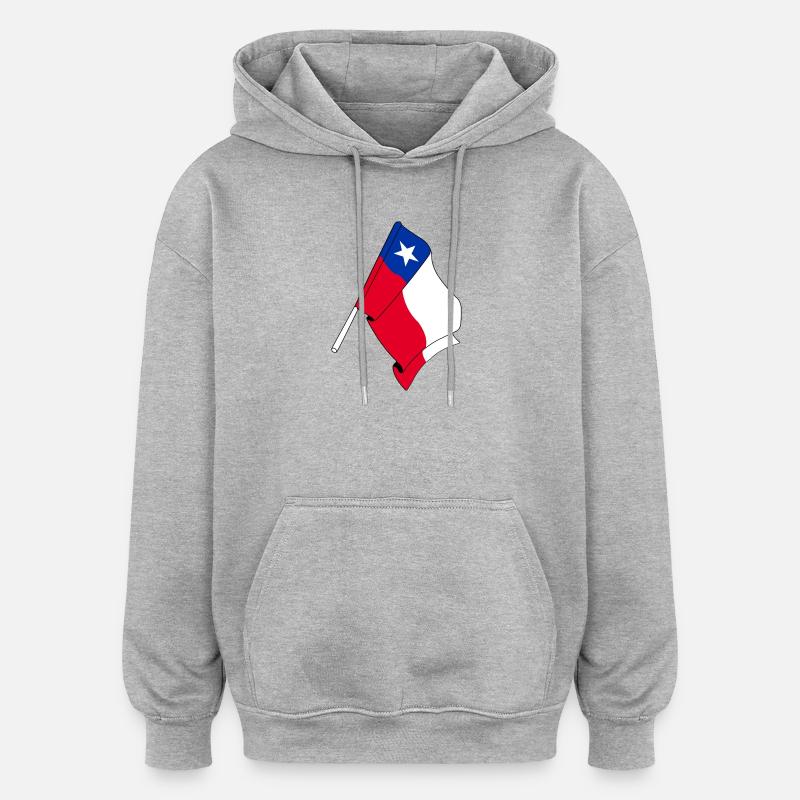 drapeau Chili - Sweat à capuche oversize unisexe - gris chiné