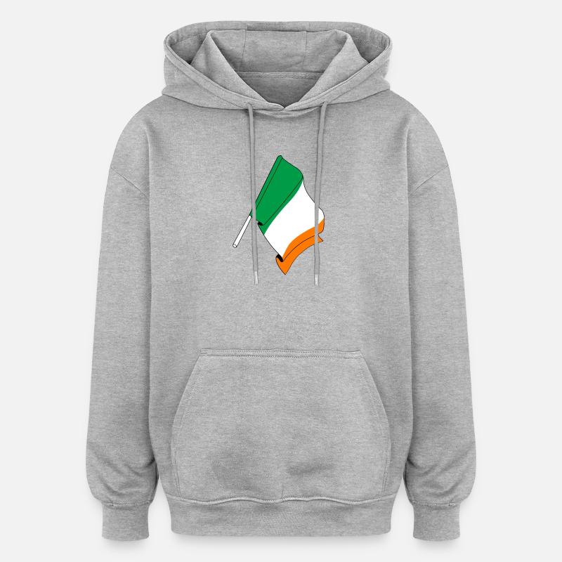 Drapeau de l’Irlande - Sweat à capuche oversize unisexe - gris chiné