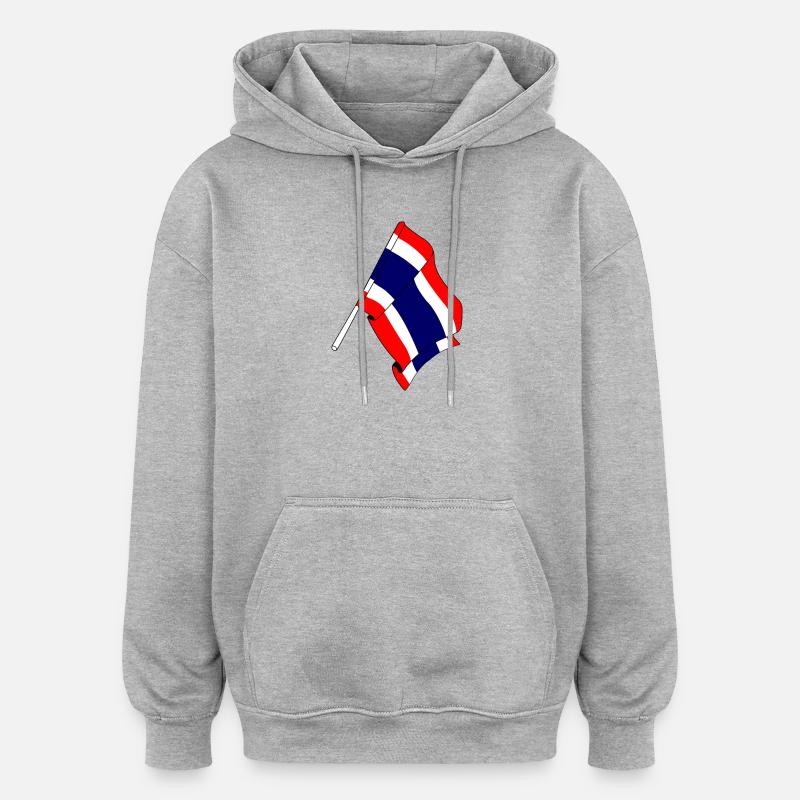 Drapeau de la Thaïlande - Sweat à capuche oversize unisexe - gris chiné
