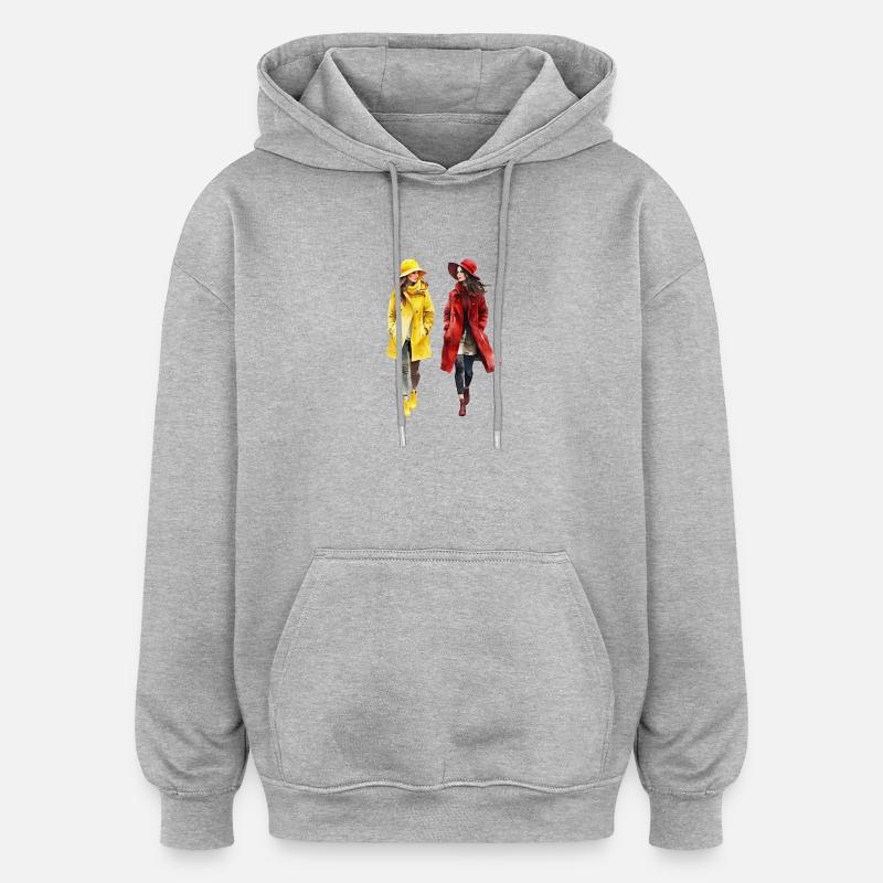 BFF - Sweat à capuche oversize unisexe - gris chiné