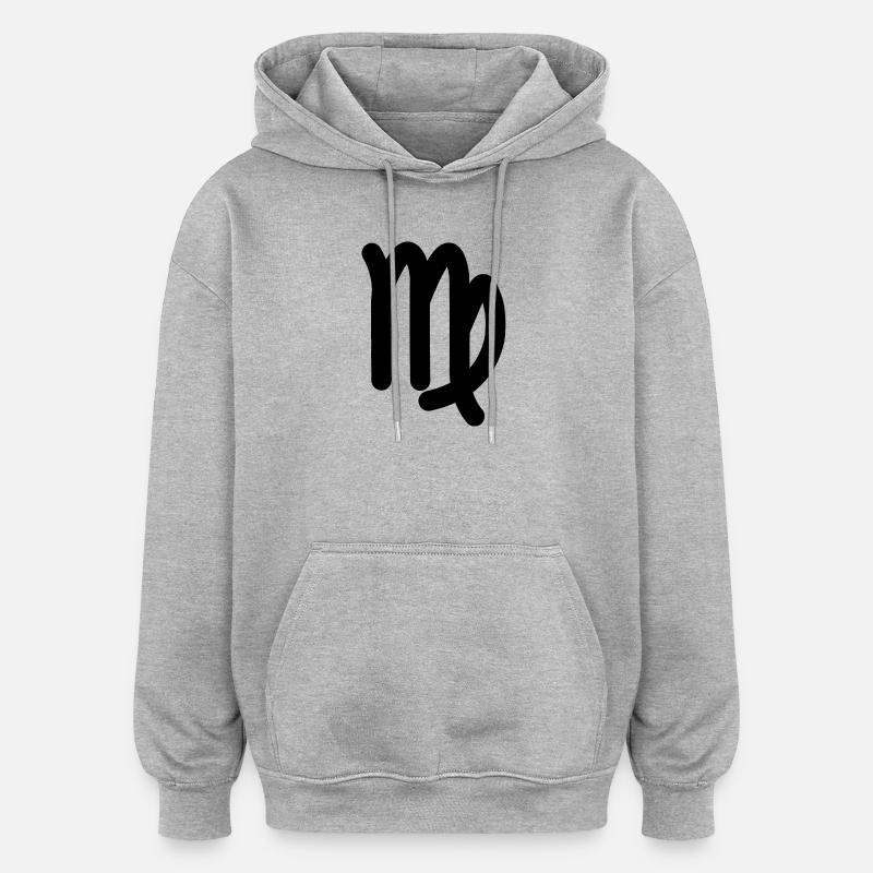 Signe du zodiaque Vierge Vierge - Sweat à capuche oversize unisexe - gris chiné