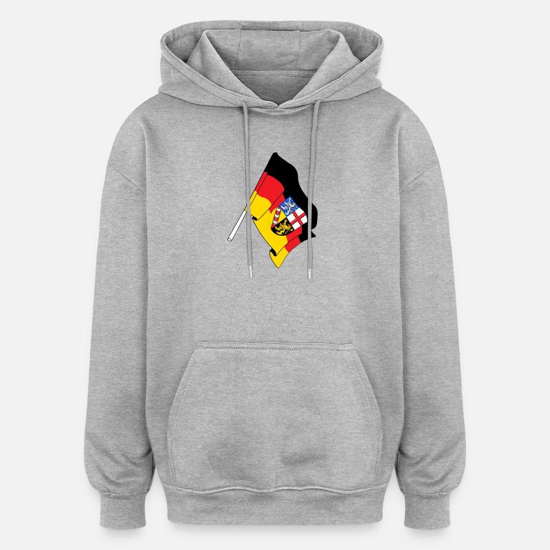 Drapeau de la Sarre - Sweat à capuche oversize unisexe - gris chiné