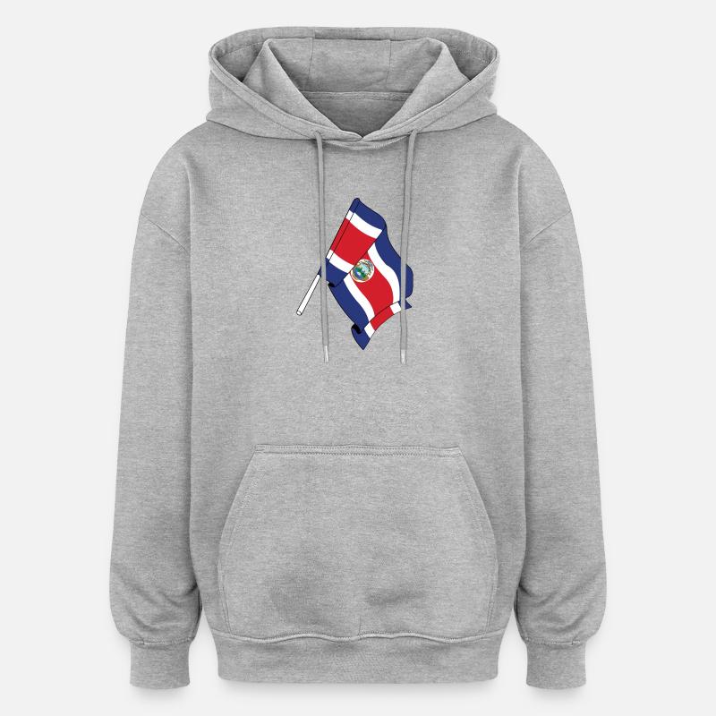Drapeau du Costa Rica - Sweat à capuche oversize unisexe - gris chiné