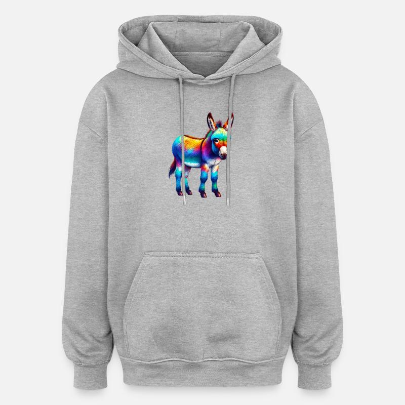 Esel-Maultier - Oversized Unisex Hoodie - Grau meliert