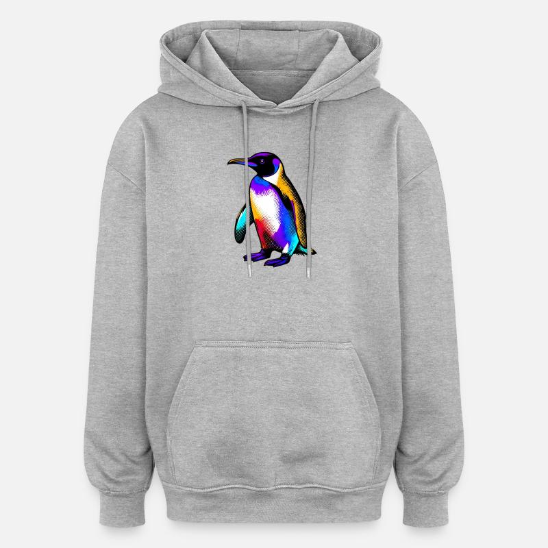 Penguin - Oversized Unisex Hoodie - heather grey