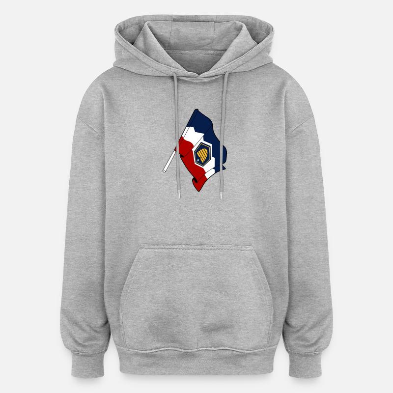 Drapeau de l’Utah - Sweat à capuche oversize unisexe - gris chiné