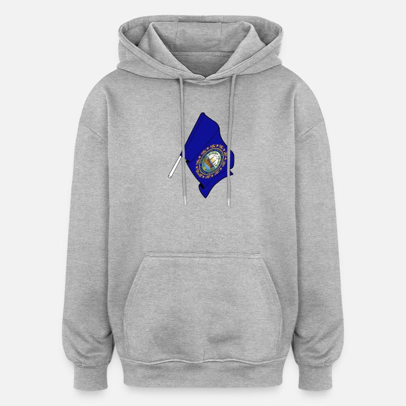 Drapeau du New Hampshire - Sweat à capuche oversize unisexe - gris chiné