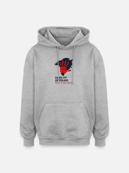 Hands Off Greenland Not For Sale  - Oversized Unisex Hoodie - heather grey