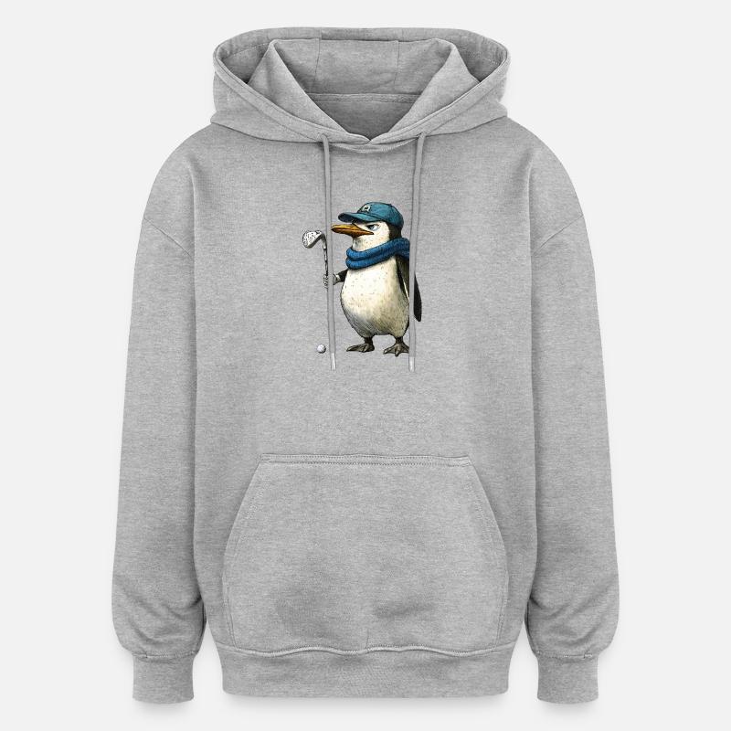 Penguin Golf - Sweat à capuche oversize unisexe - gris chiné