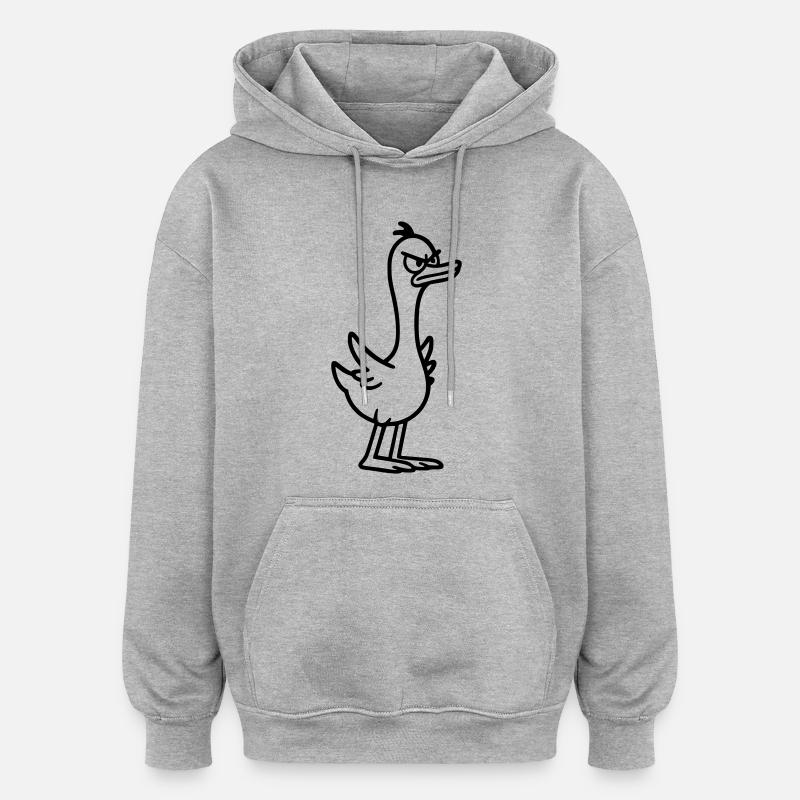 Wütende Gans - Oversized Unisex Hoodie - Grau meliert