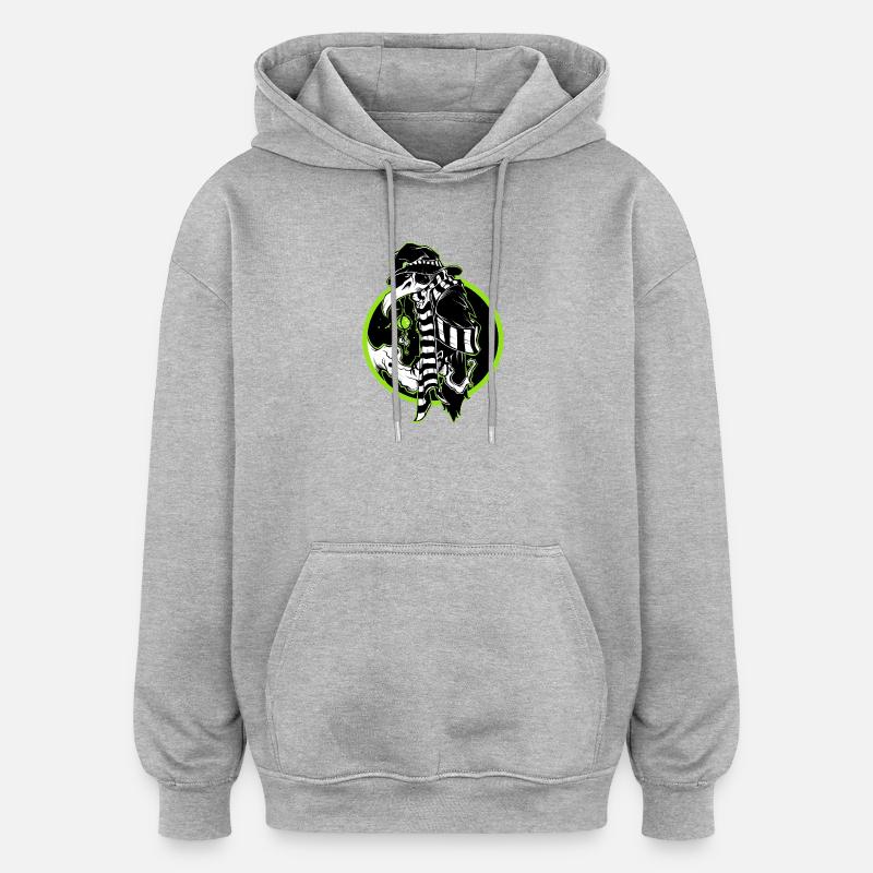 Corbeau - Sweat à capuche oversize unisexe - gris chiné