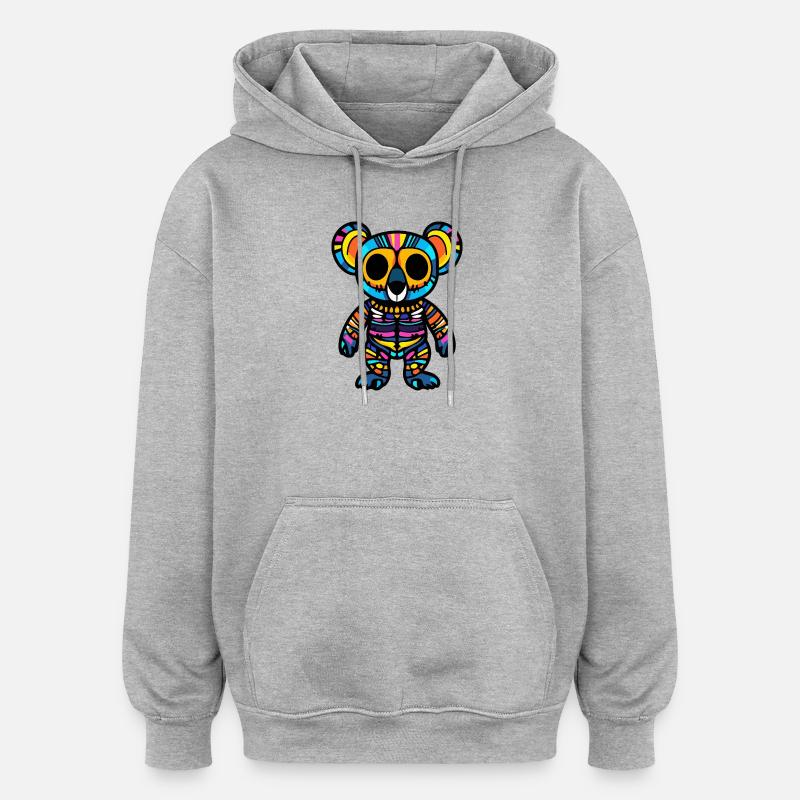 Koala Halloween Zombie - Sweat à capuche oversize unisexe - gris chiné