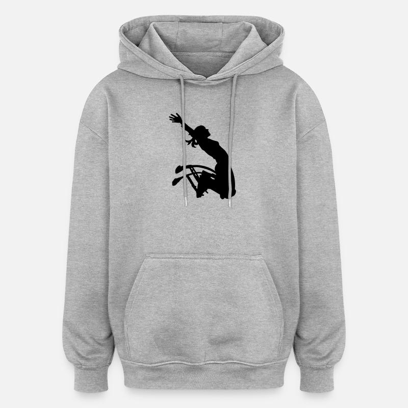 Sauter - Sweat à capuche oversize unisexe - gris chiné