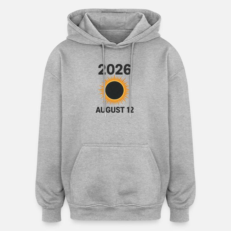2026 August 12 - total solar eclipse - Oversized Unisex Hoodie - heather grey