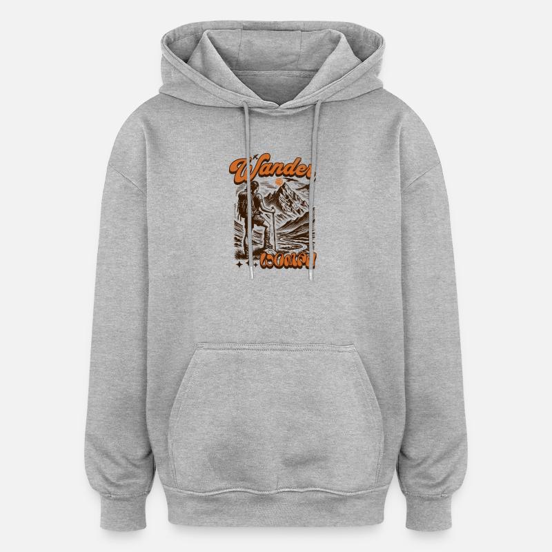 Femme errante - Sweat à capuche oversize unisexe - gris chiné