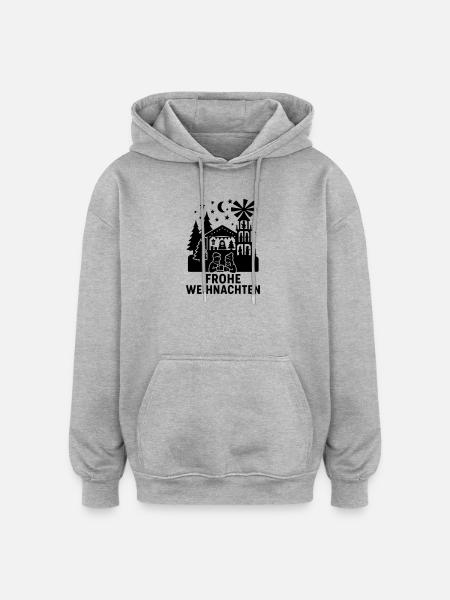 Joyeux Noël Marché de Noël - Sweat à capuche oversize unisexe - gris chiné