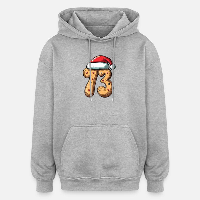73 Numéro Cookie Noël - Sweat à capuche oversize unisexe - gris chiné