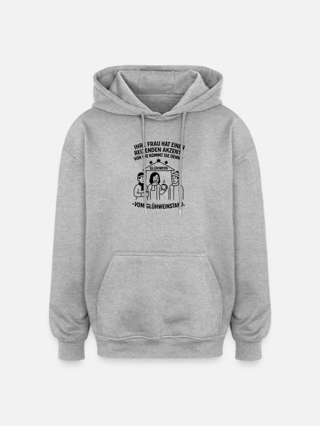 Sjov jule-sag-julemarked - Oversize unisex hoodie - grå meleret