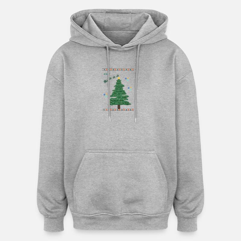 chrismas_tree_amliorefinale - Sweat à capuche oversize unisexe - gris chiné
