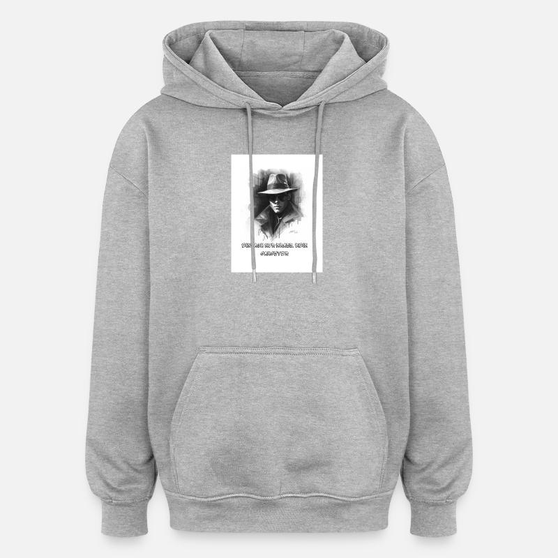 Schattenjäger - Oversized Unisex Hoodie - Grau meliert
