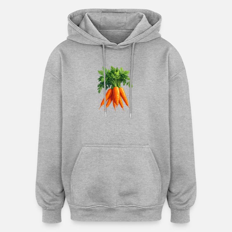 Gulerødder / Gulerødder - Oversize unisex hoodie - grå meleret