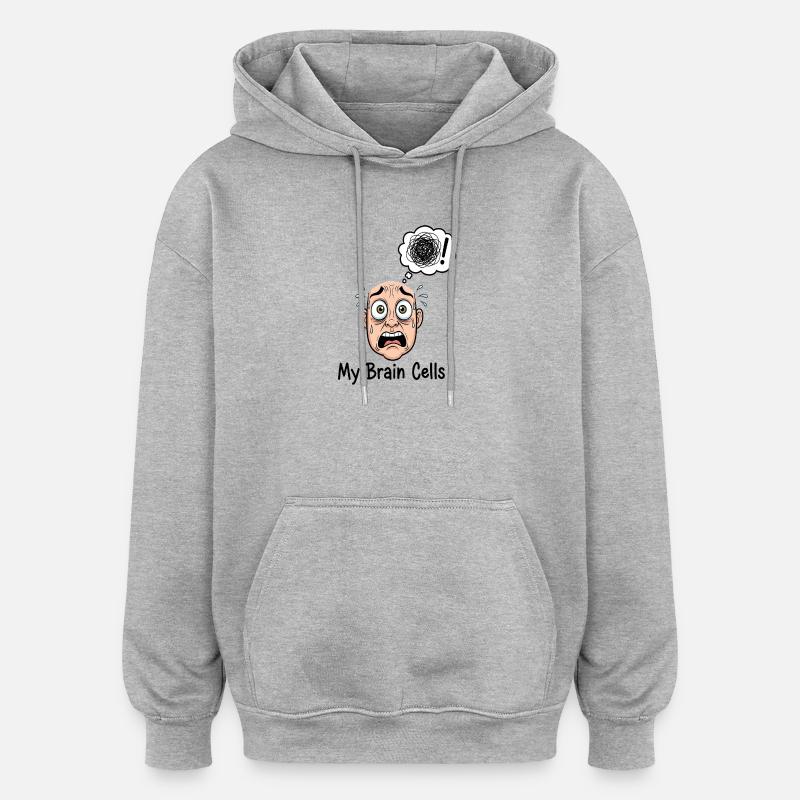 Mon Neurone Cellule Cartoon Chaos - Sweat à capuche oversize unisexe - gris chiné