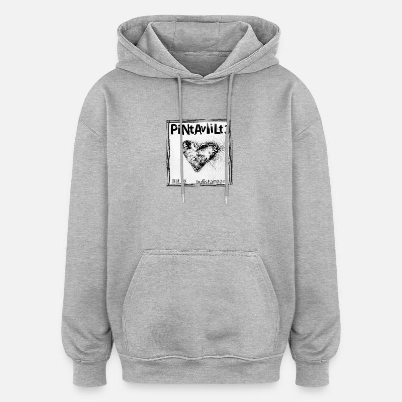 INCISION SUPERFICIELLE - SEREZ-VOUS CAPABLE DE VOIR - Sweat à capuche oversize unisexe - gris chiné