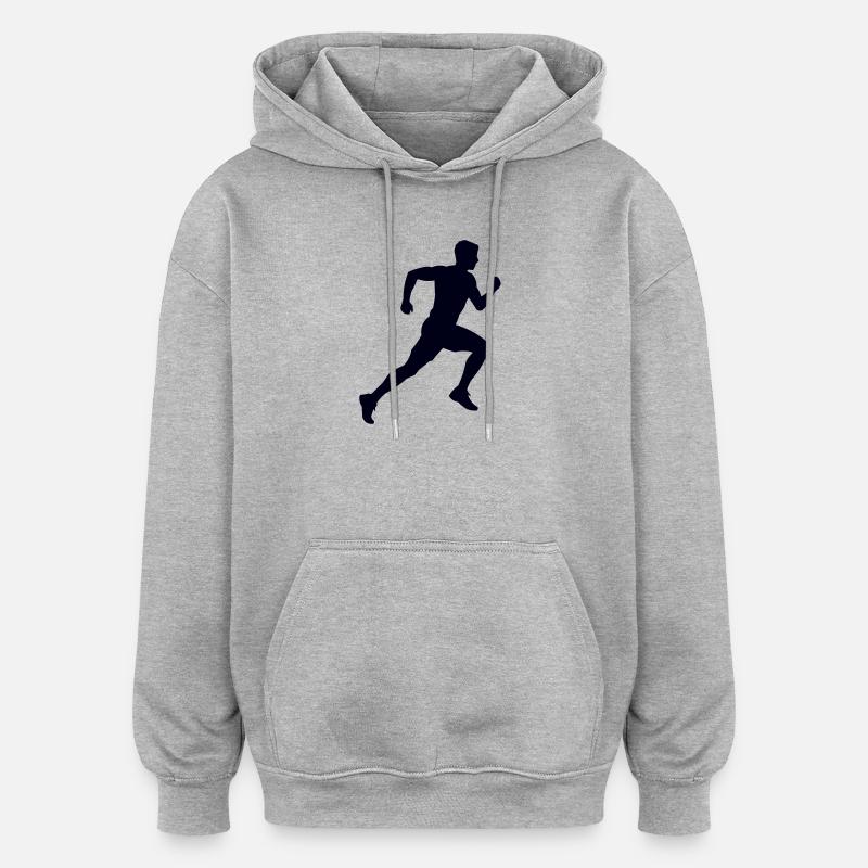 Jogging - Sweat à capuche oversize unisexe - gris chiné