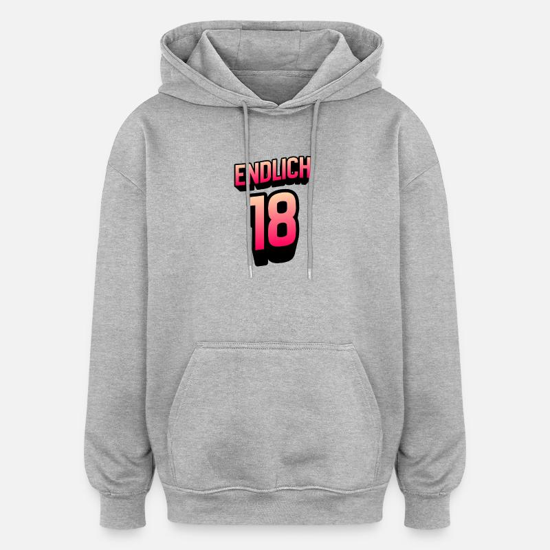 Finally 18 Gradient Neon - Oversized Unisex Hoodie - heather grey