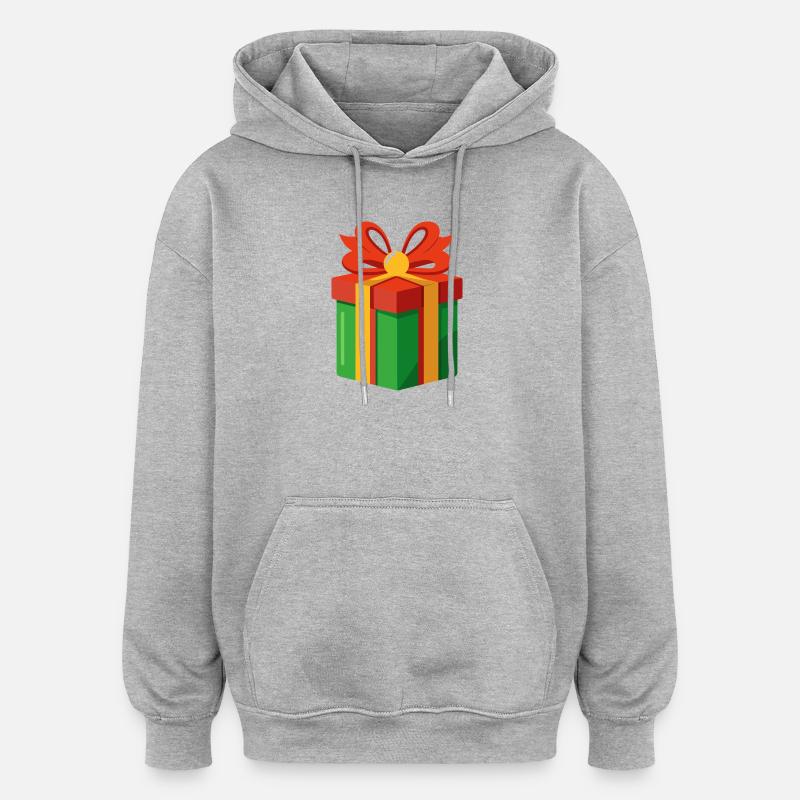 cadeau - Sweat à capuche oversize unisexe - gris chiné