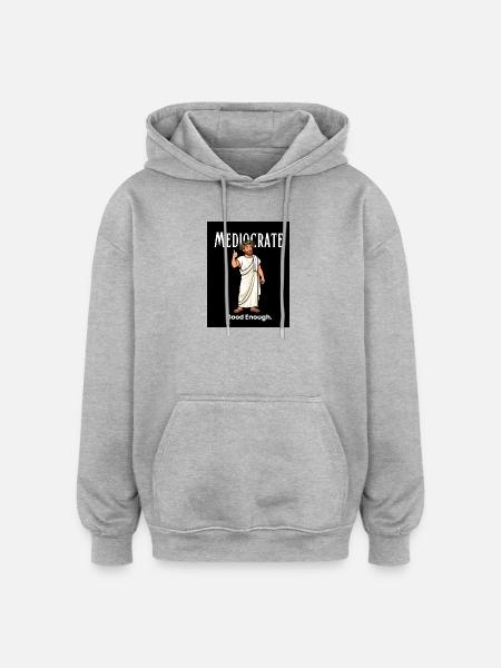 Mediocrate Good Enough - Oversized Unisex Hoodie - heather grey