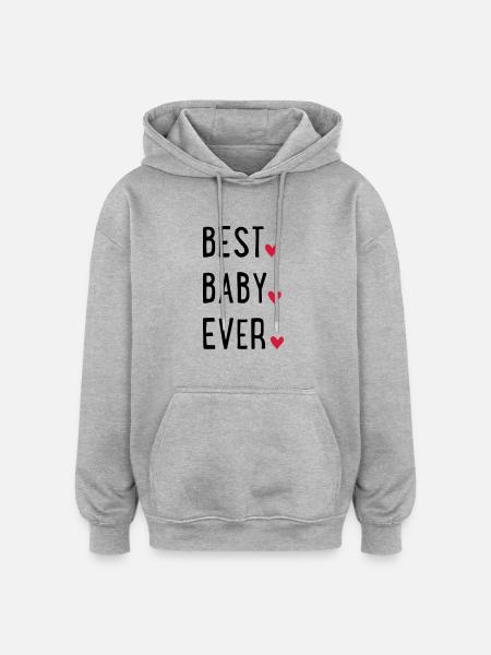 bébé - Sweat à capuche oversize unisexe - gris chiné