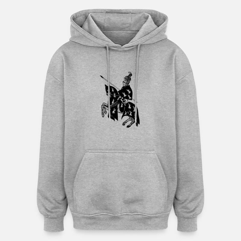Ritter - Oversized Unisex Hoodie - Grau meliert