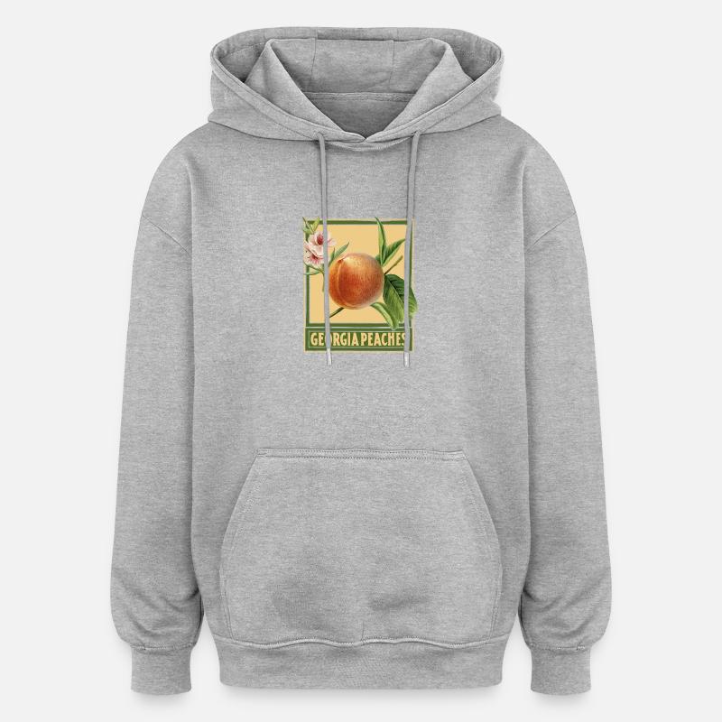 Georgia Pfirsiche / Sommerdesign - Oversized Unisex Hoodie - Grau meliert