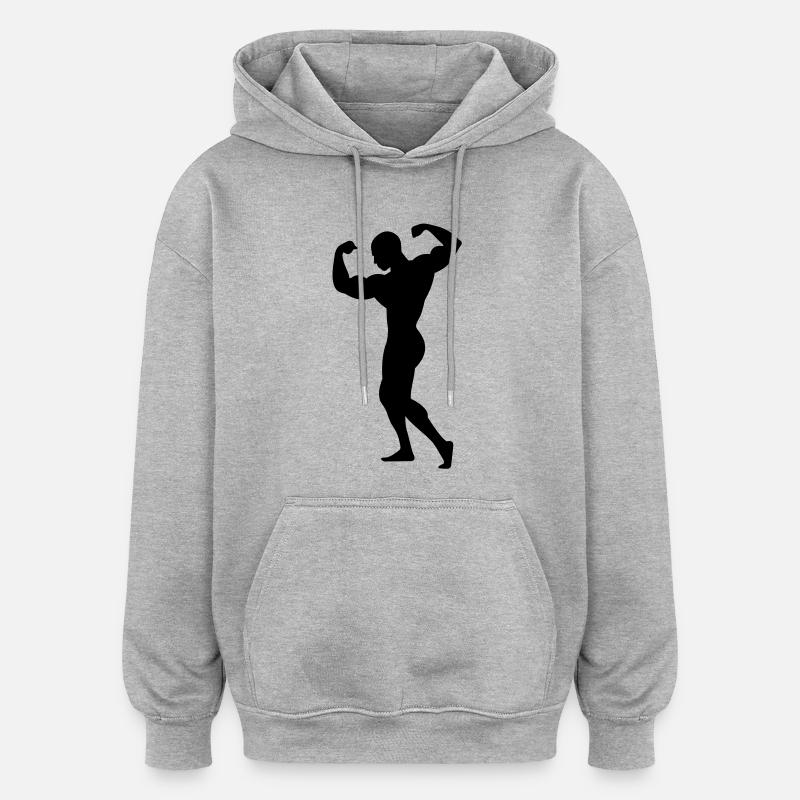 Adonis - Ein starker Mann - Oversized Unisex Hoodie - Grau meliert