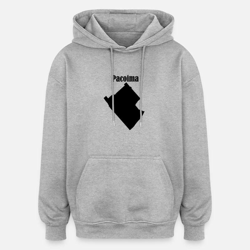 Pacoima - Sweat à capuche oversize unisexe - gris chiné