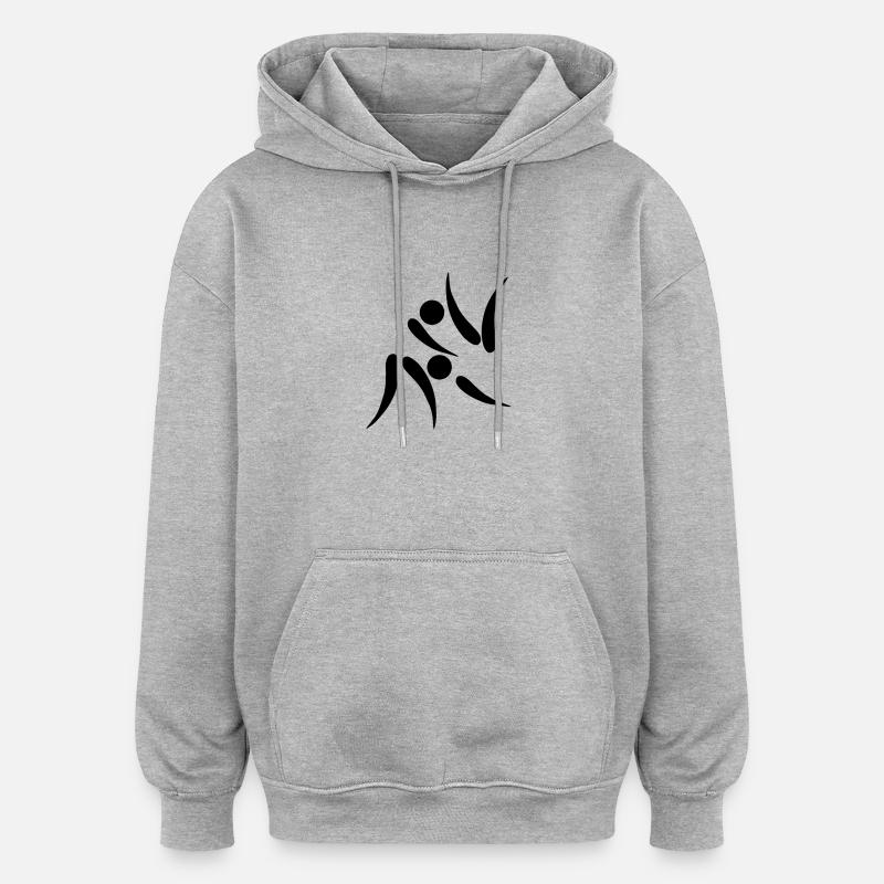 Judo Logo - Sweat à capuche oversize unisexe - gris chiné