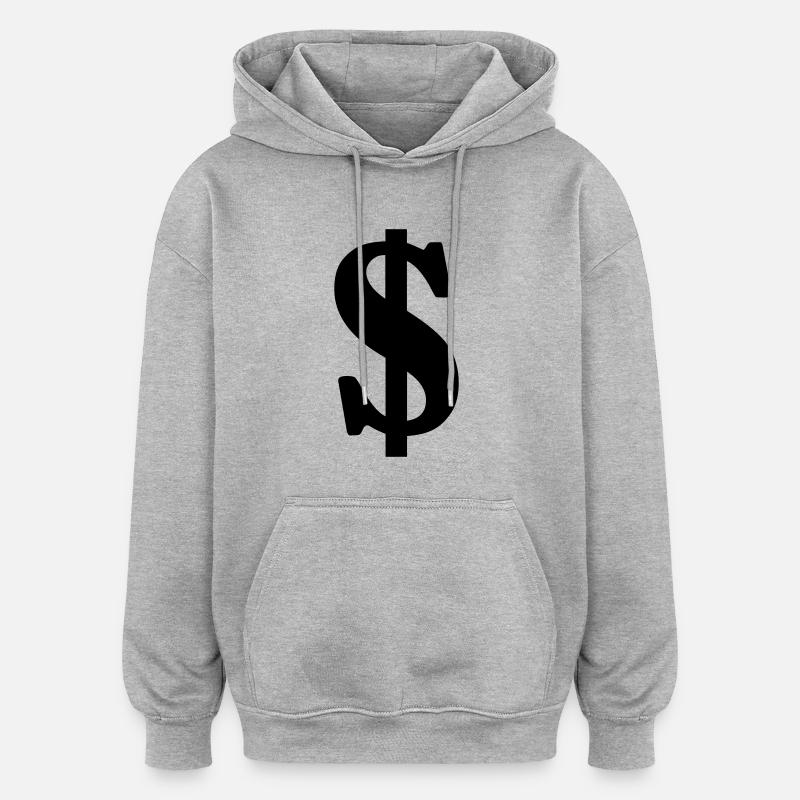 $ dollar cash - Sweat à capuche oversize unisexe - gris chiné