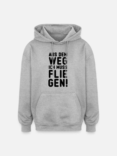 fliegen pilot - Oversized Unisex Hoodie - Grau meliert