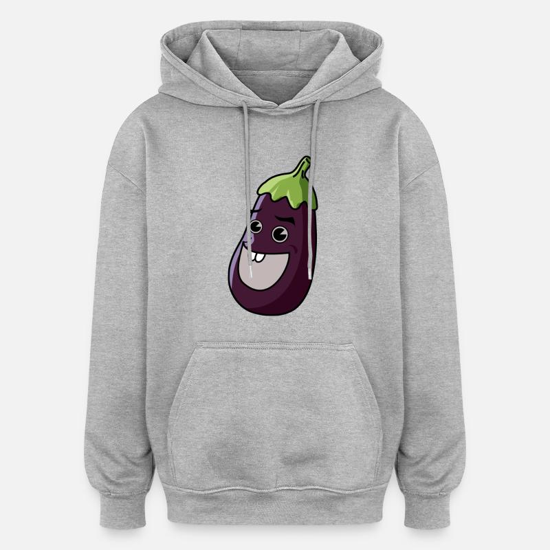 Aubergine Comic - Oversized Unisex Hoodie - Grau meliert