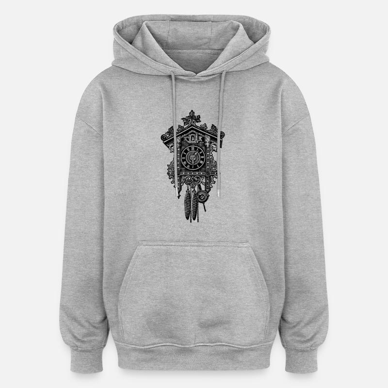 Coucou Dessin Tatouage cadeau - Sweat à capuche oversize unisexe - gris chiné
