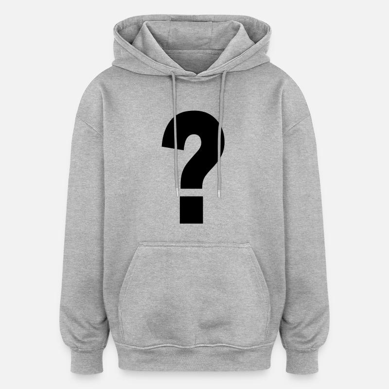 fragezeichen - Oversized Unisex Hoodie - Grau meliert