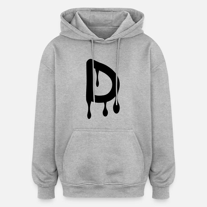 d_comic_graffiti - Sweat à capuche oversize unisexe - gris chiné