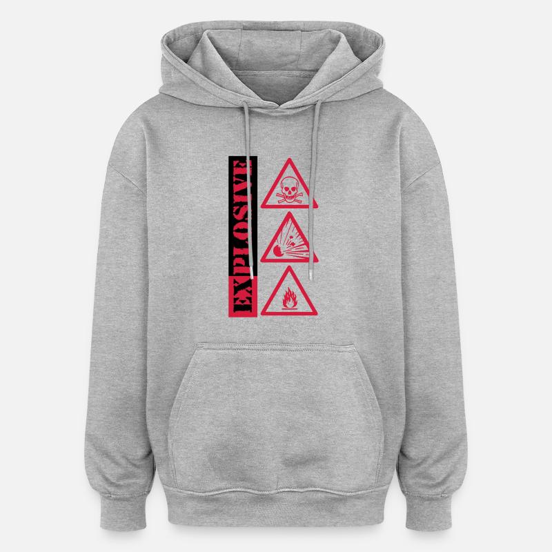 explosive, explosiv - Oversized Unisex Hoodie - Grau meliert