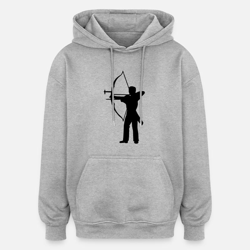 Bogenschießen - Oversized Unisex Hoodie - Grau meliert