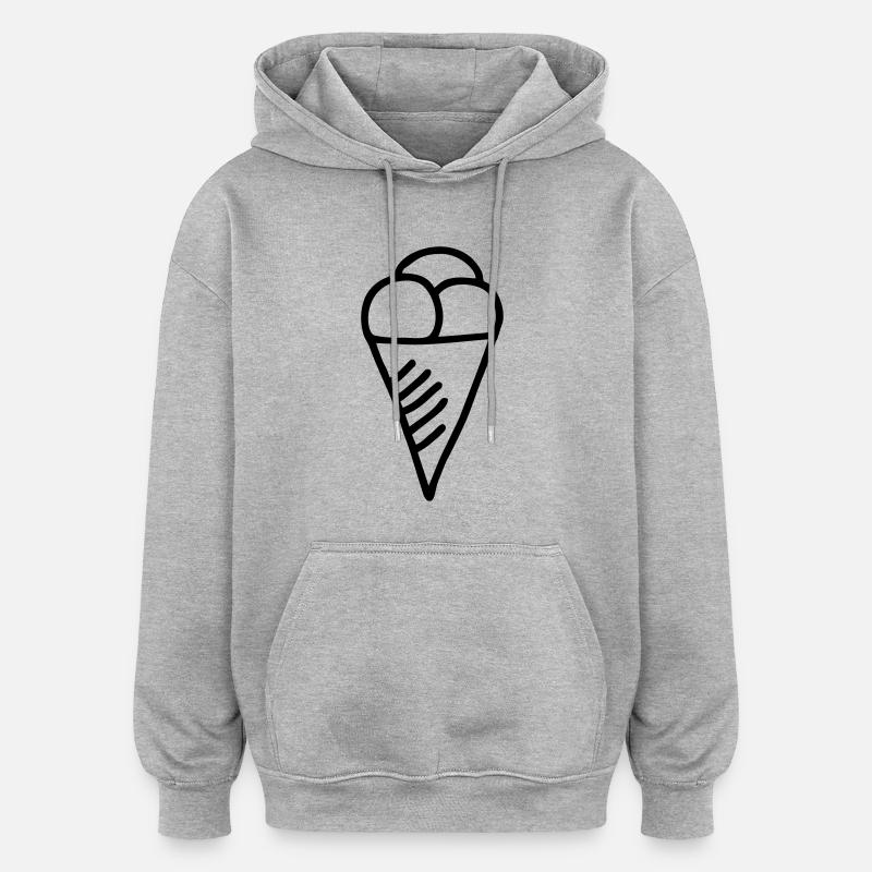 3 Kugeln Eis - Oversized Unisex Hoodie - Grau meliert