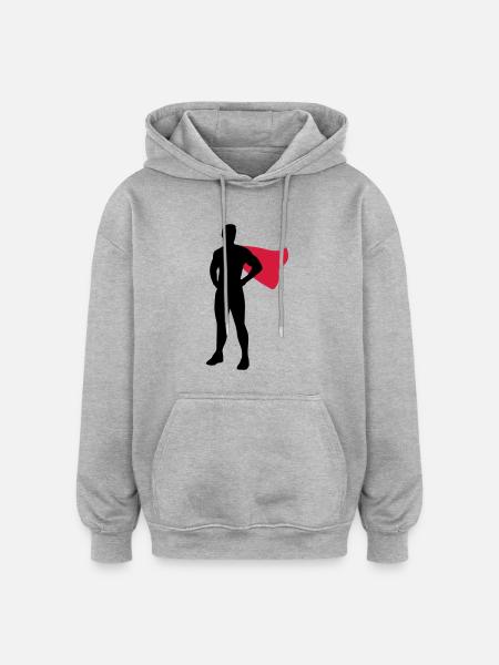 Superhero - Oversized Unisex Hoodie - Grau meliert