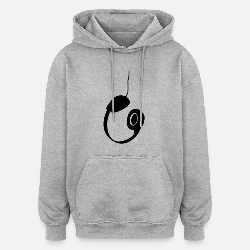 casque audio - Sweat à capuche oversize unisexe - gris chiné