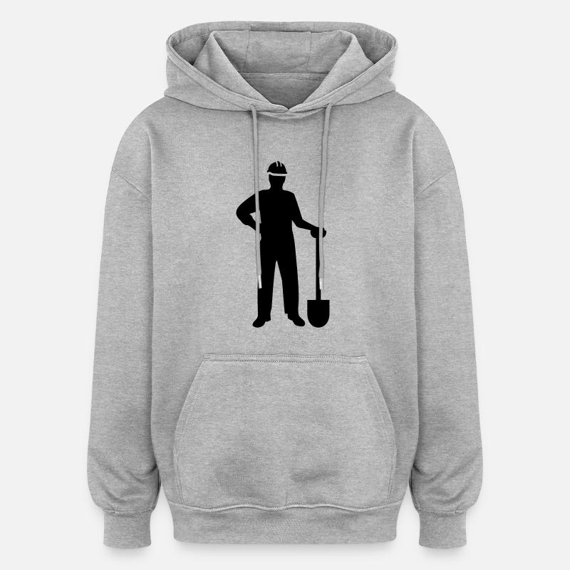 Construction worker - Oversized Unisex Hoodie - heather grey