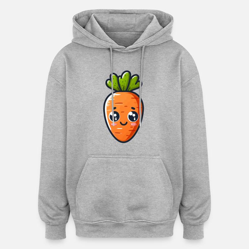 Carotte Mignon - Sweat à capuche oversize unisexe - gris chiné